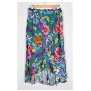 RACHEL Rachel Roy Floral Wrap Skirt Size Small Ruffle New